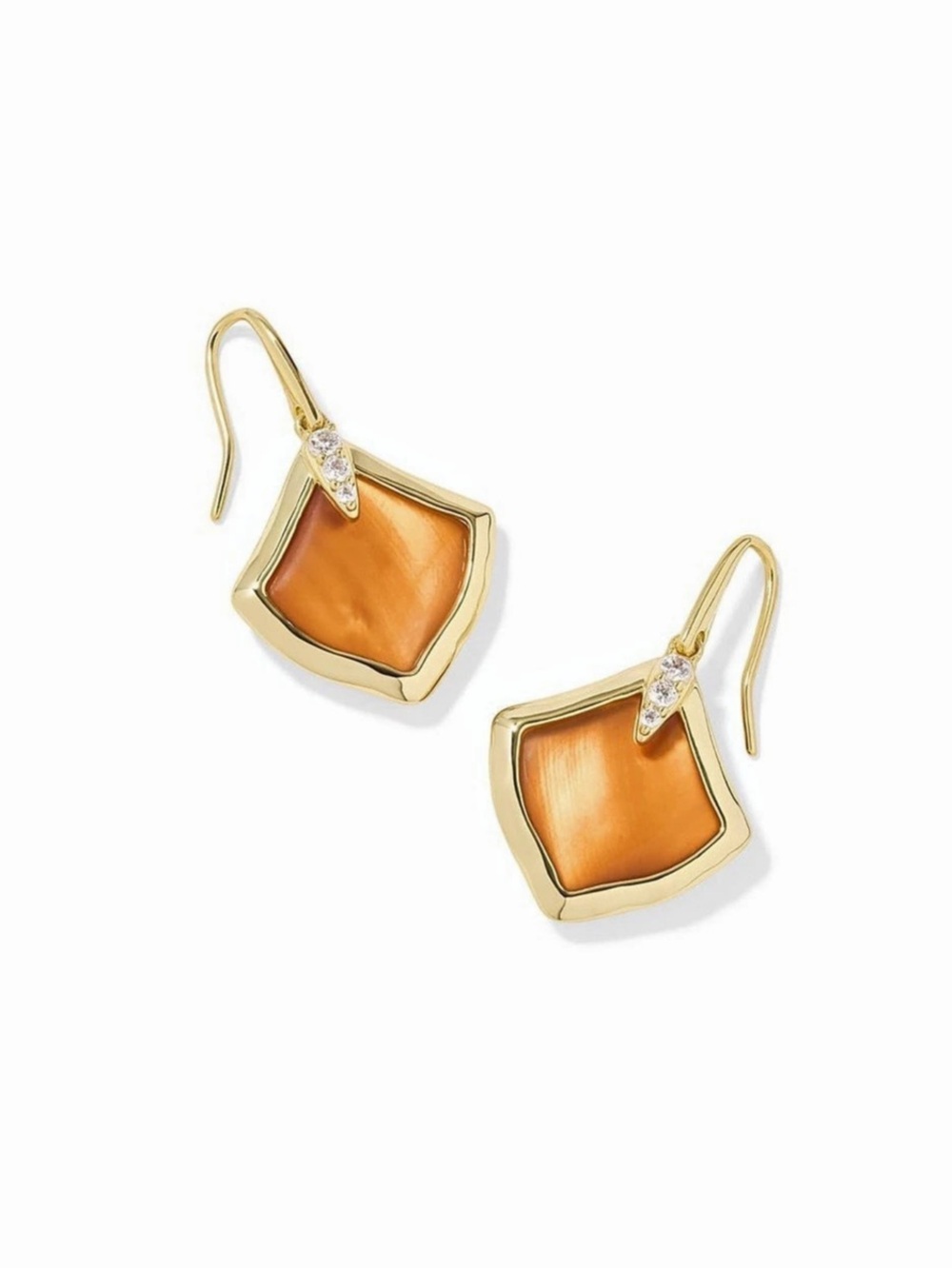 NWT Kendra Scott Framed Joelle Drop Earrings in Gold Papaya MOP earrings